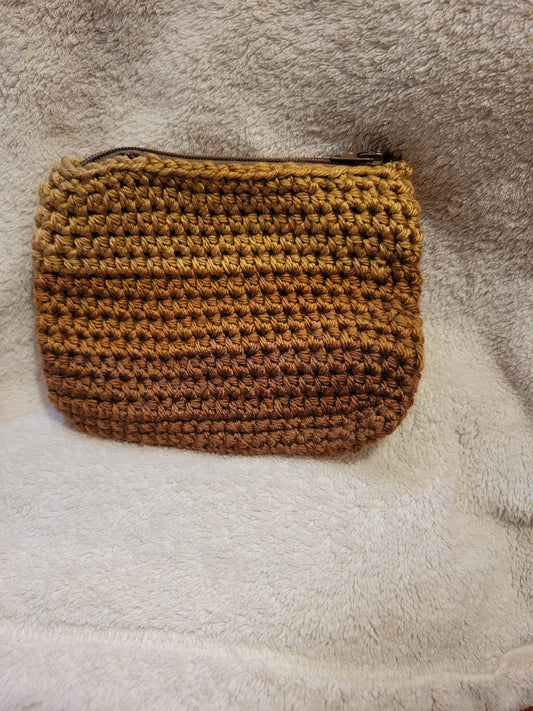 Tri- brown coin Pouch